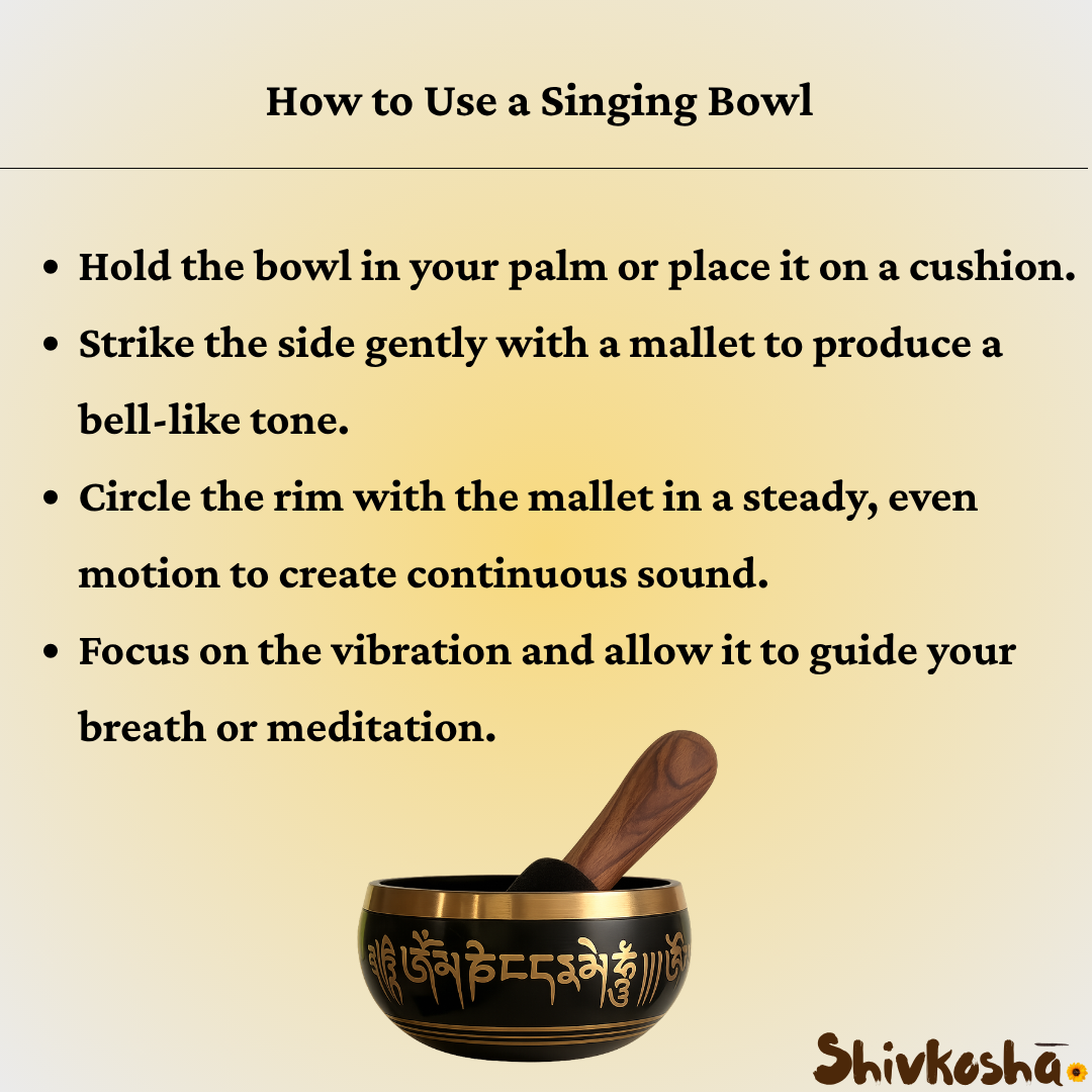 Black Tibetan Singing Bowl – Handcrafted Sound Healing Instrument