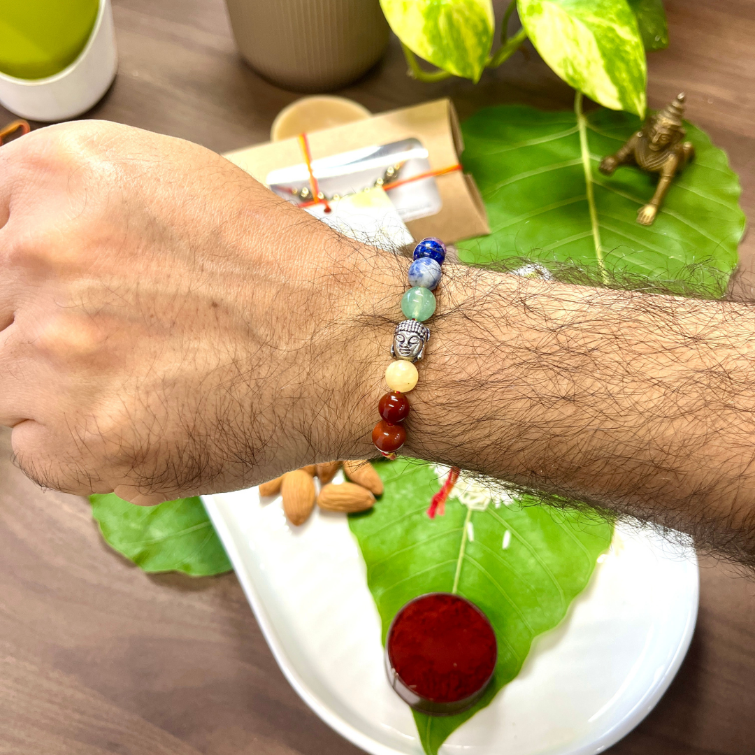 7 Chakra Rakhi with Buddha Charm – Balance, Peace & Protection