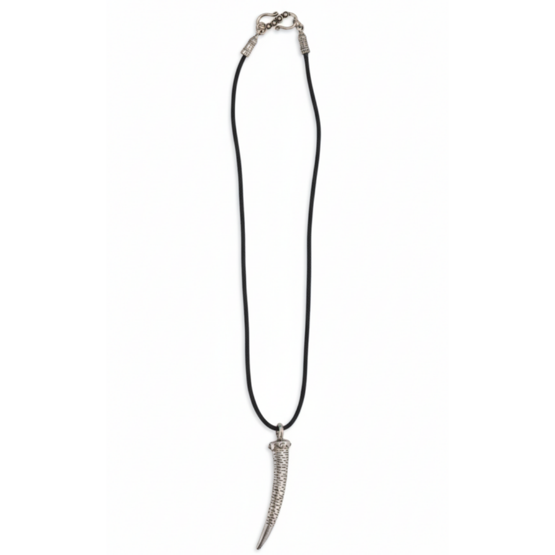 Divine Raksha Kavach Fang Necklace | Ancient Protection Talisman for Aura Shielding & Spiritual Strength