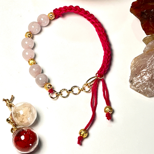 Rose Quartz Bracelet Rakhi for Love & Harmony