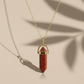 Red Jasper Crystal Pendant with Gold-Tone Chain