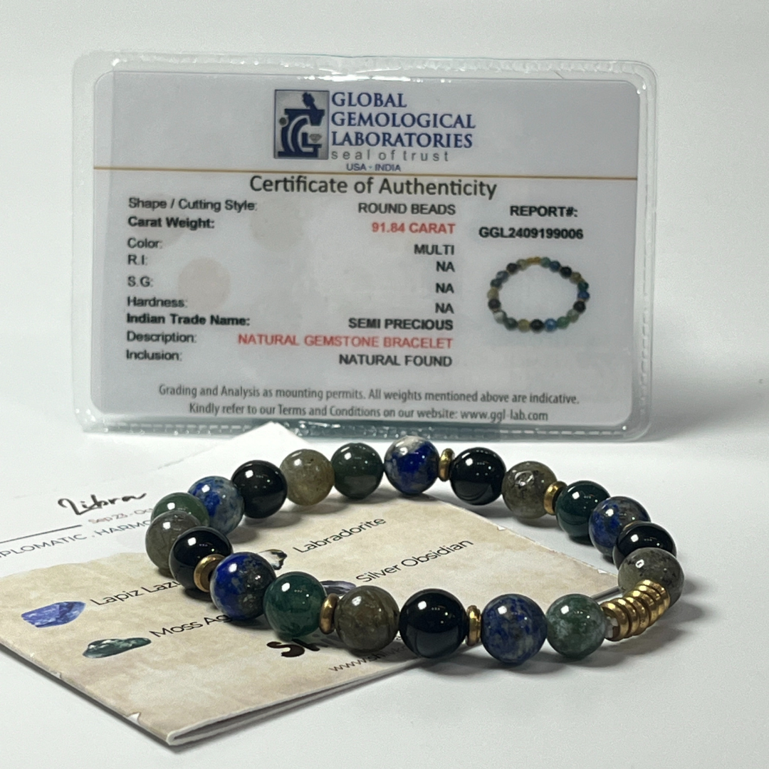Libra Zodiac Gemstone Bracelet
