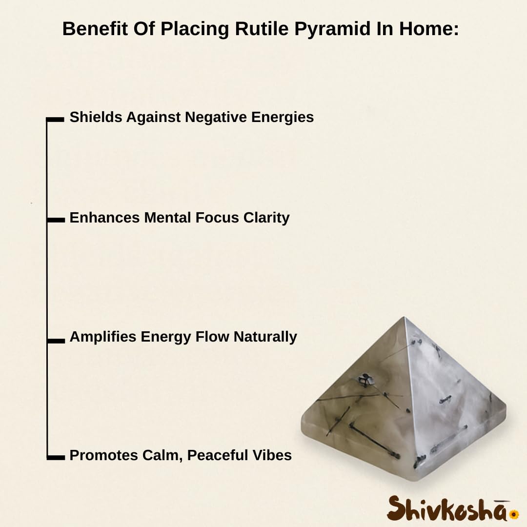 Natural Rutile Quartz Pyramid for Energy Amplification, Clarity, Manifestation, Meditation, and Home Decor