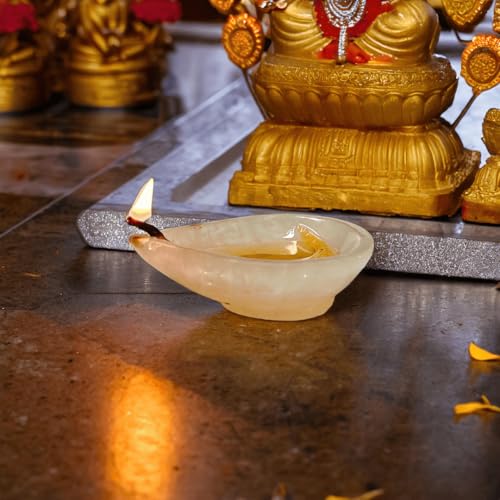 Rose Quartz Diya – Soothing Glow for Love, Healing, and Harmony