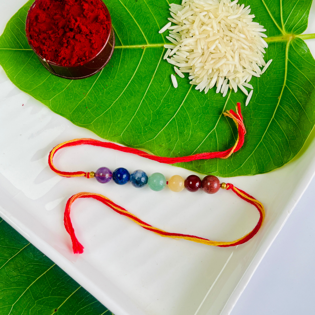 7 Chakra Healing Crystal Rakhi for Balance, Energy & Protection