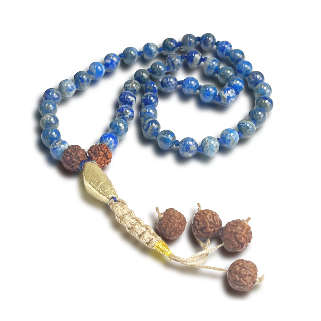 Lapis Lazuli Japa Mala For Wisdom, Clarity & Insight (54Beads)