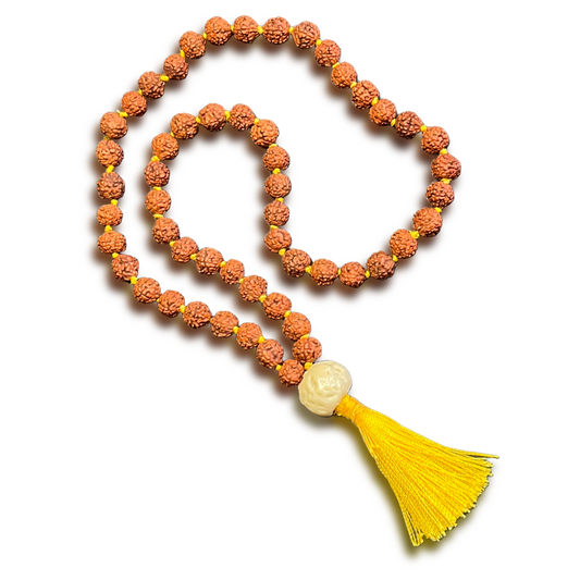 Natural Rudraksha Japa Mala For Devotion, Spiritual Clarity & Protection (54 Beads)