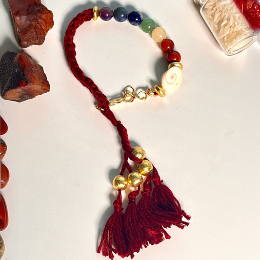 Designer 7 Chakra Bracelet Lumba For Chakra Balancing & Protection