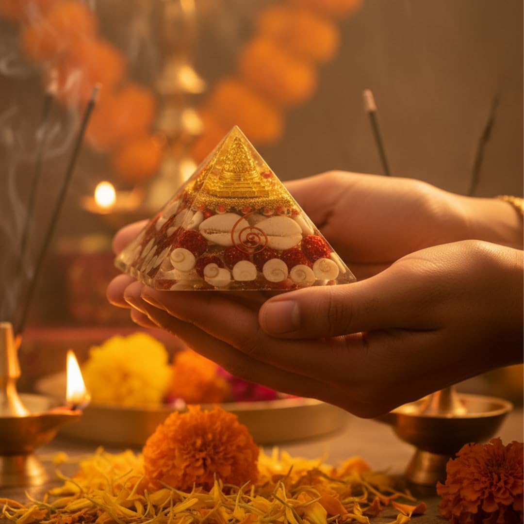 Shree Yantra Orgone Pyramid For Prosperity, Positivity & Personal growth