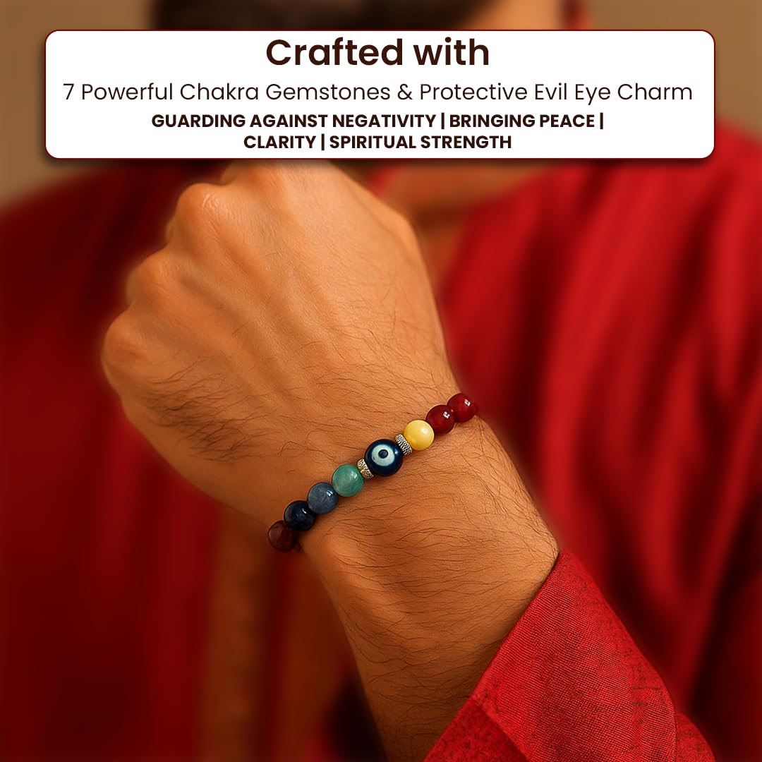 7 Chakra Rakhi with Evil Eye – Protection & Energy Balance