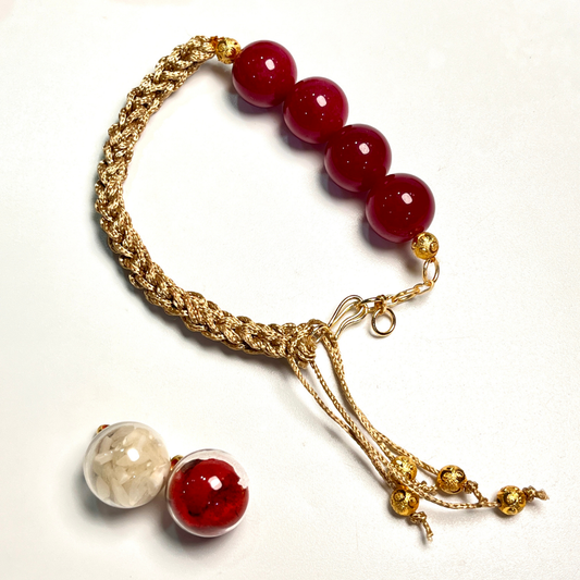 Ruby Agate Rakhi – 12mm Beads for Love & Strength