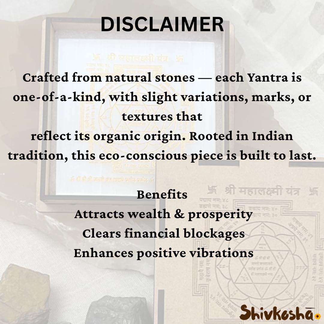 Selenite Crystal Mahalakshmi Yantra For The Ultimate Symbol of Wealth, Prosperity & Success