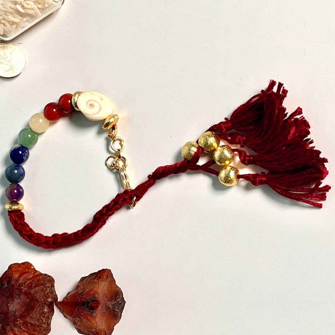 Designer 7 Chakra Bracelet Lumba For Chakra Balancing & Protection
