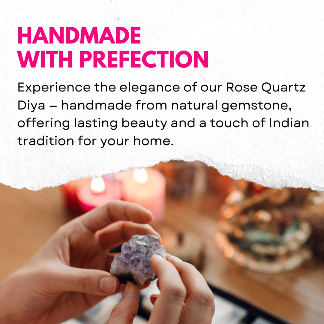Rose Quartz Diya – Soothing Glow for Love, Healing, and Harmony
