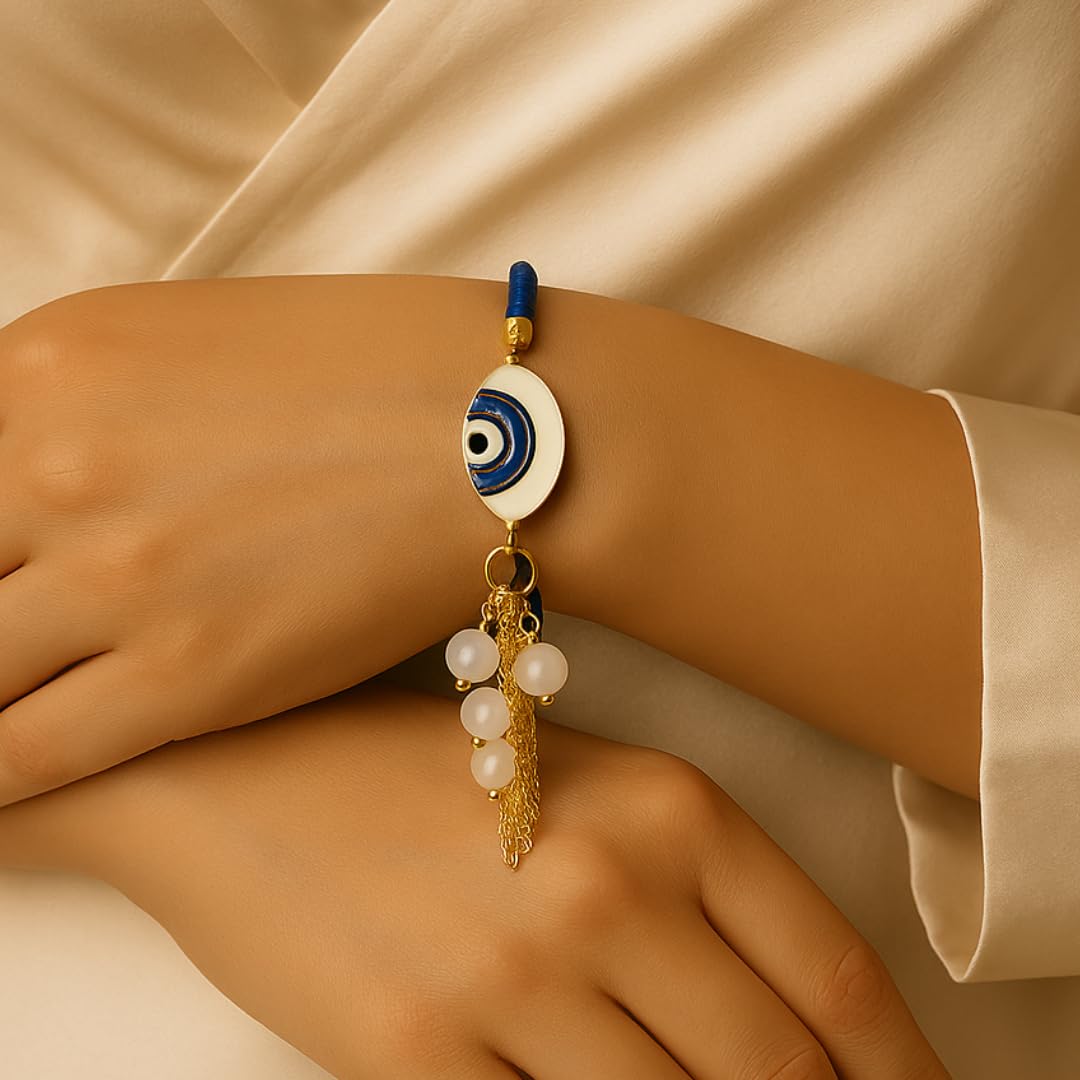 Designer Moonstone Evil Eye Lumba for Protection & Emotional Balance