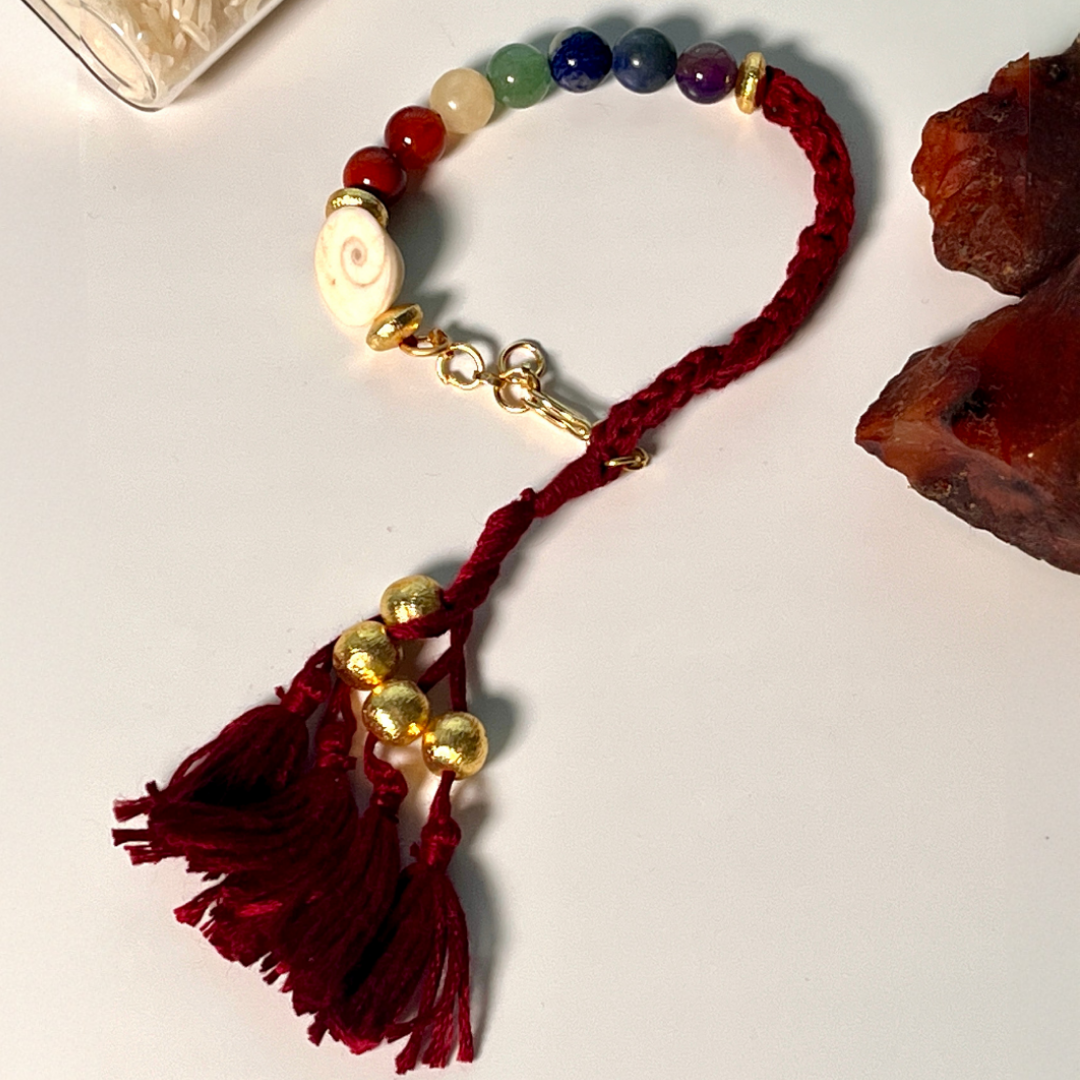 Designer 7 Chakra Bracelet Lumba For Chakra Balancing & Protection