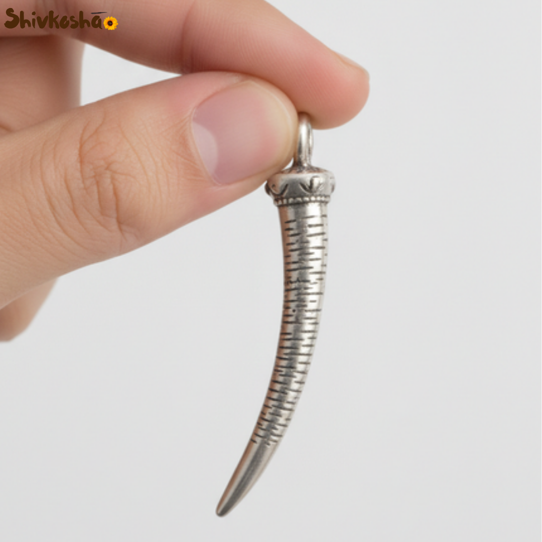 Divine Raksha Kavach Fang Necklace | Ancient Protection Talisman for Aura Shielding & Spiritual Strength