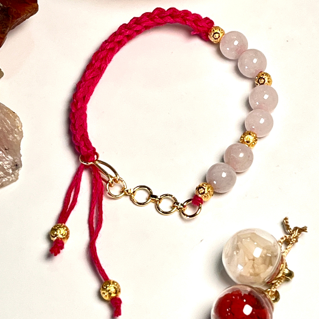 Rose Quartz Bracelet Rakhi for Love & Harmony
