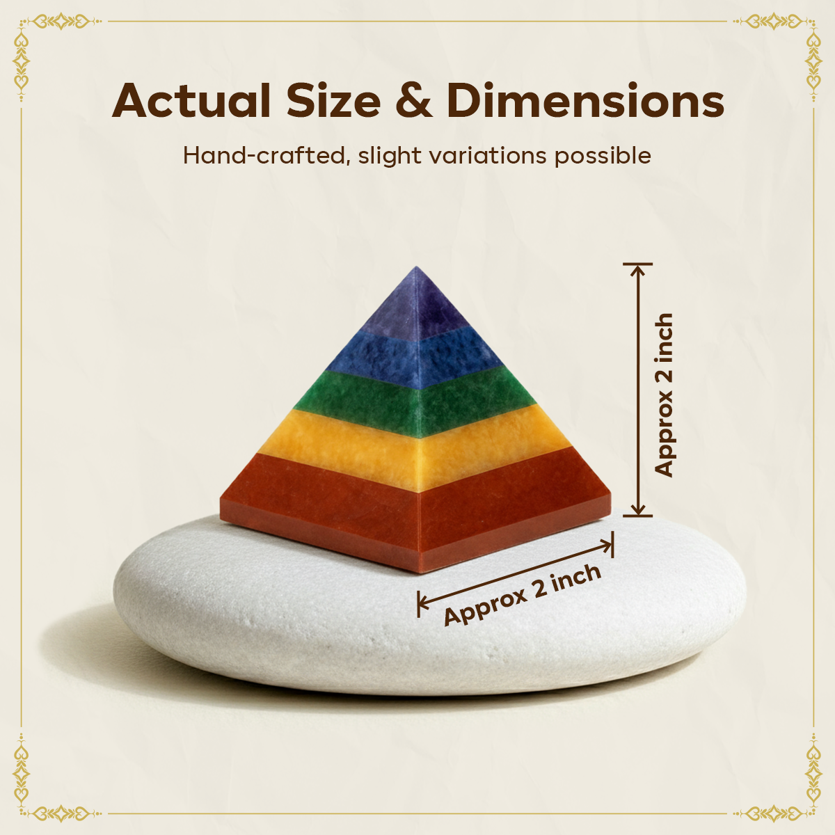 Seven Chakra Crystal Pyramid – Healing Energy, Meditation, Reiki & Vastu Balancing Stone