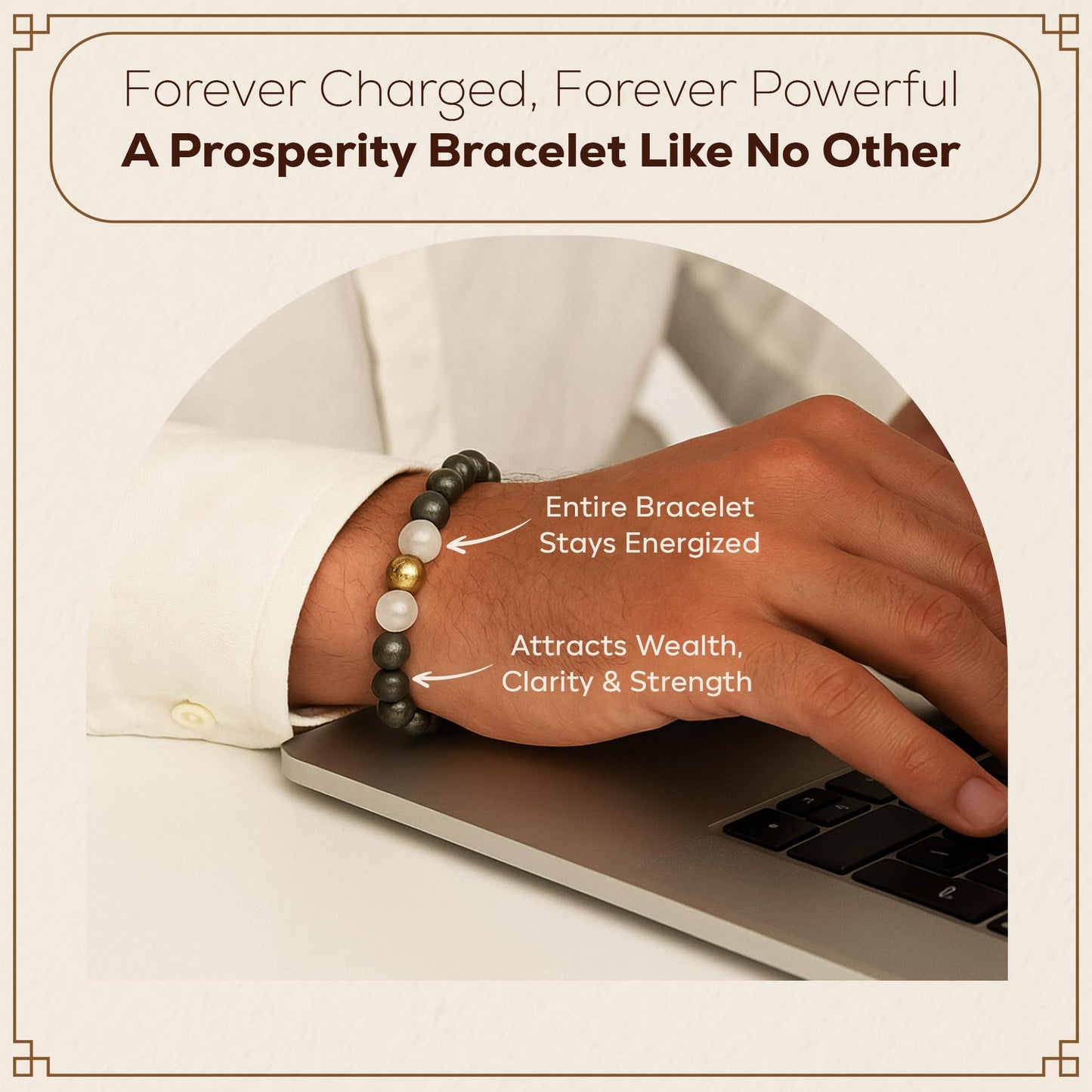 Self-Charging Pyrite With Selenite Bracelet – Abundance, Protection & Clarity