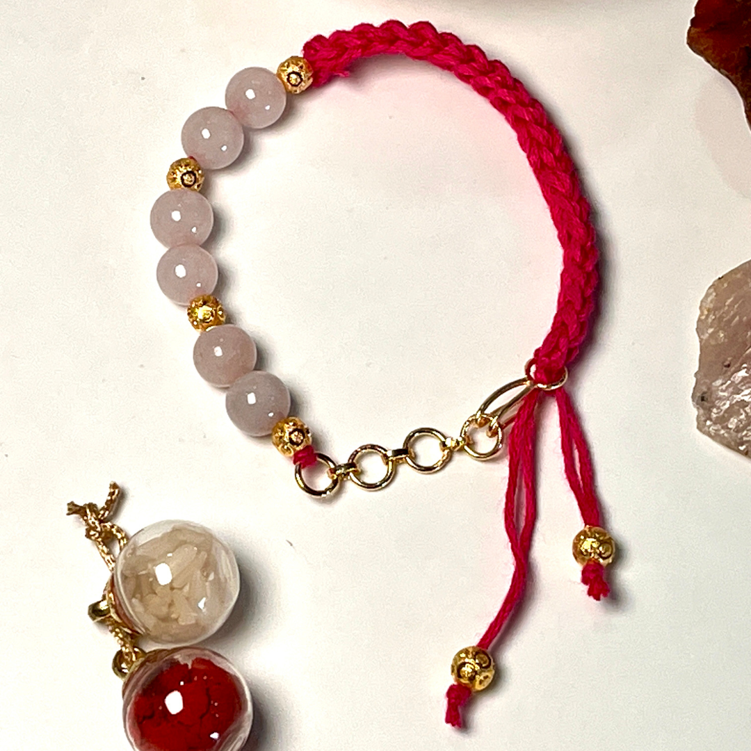 Rose Quartz Bracelet Rakhi for Love & Harmony