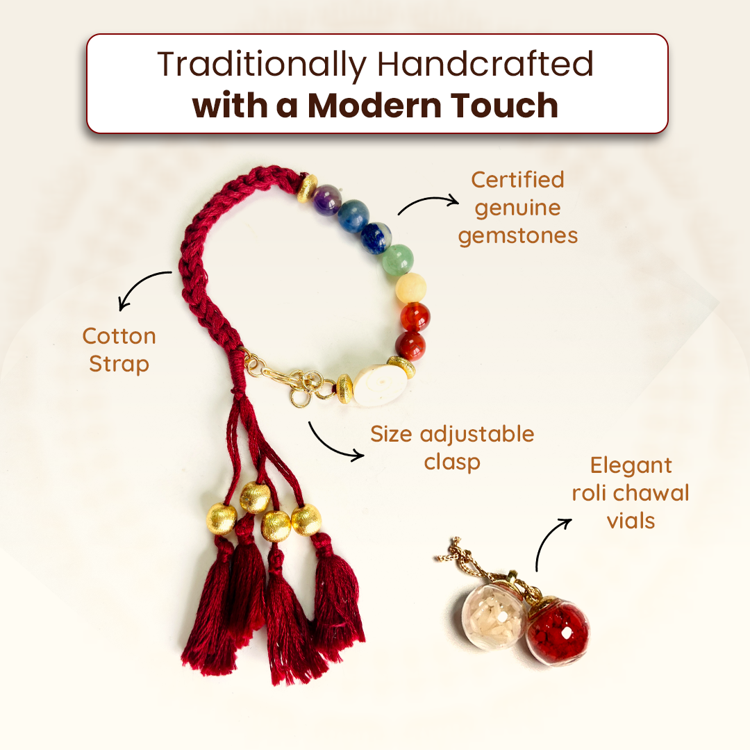 Designer 7 Chakra Bracelet Lumba For Chakra Balancing & Protection