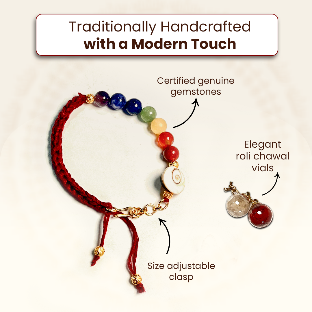 7 Chakra Bracelet Rakhi for Chakra Balancing & Protection