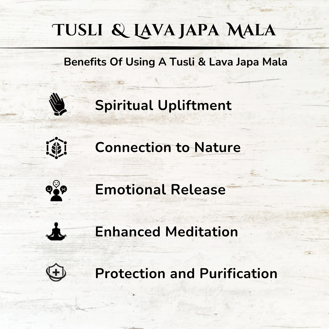 Tulsi & Yellow Lava Japa Mala For Devotion, Resilience & Spiritual Growth