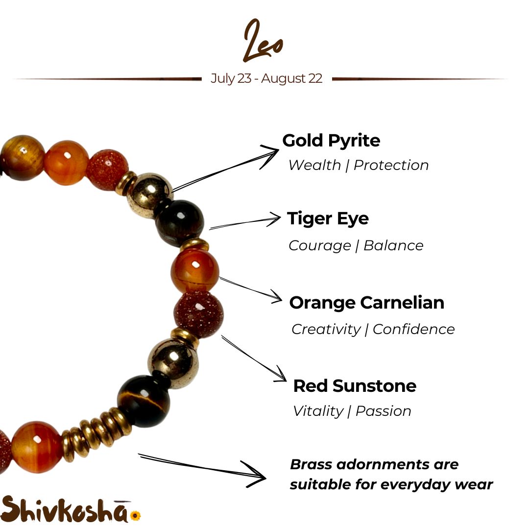 Leo Zodiac Gemstone Bracelet