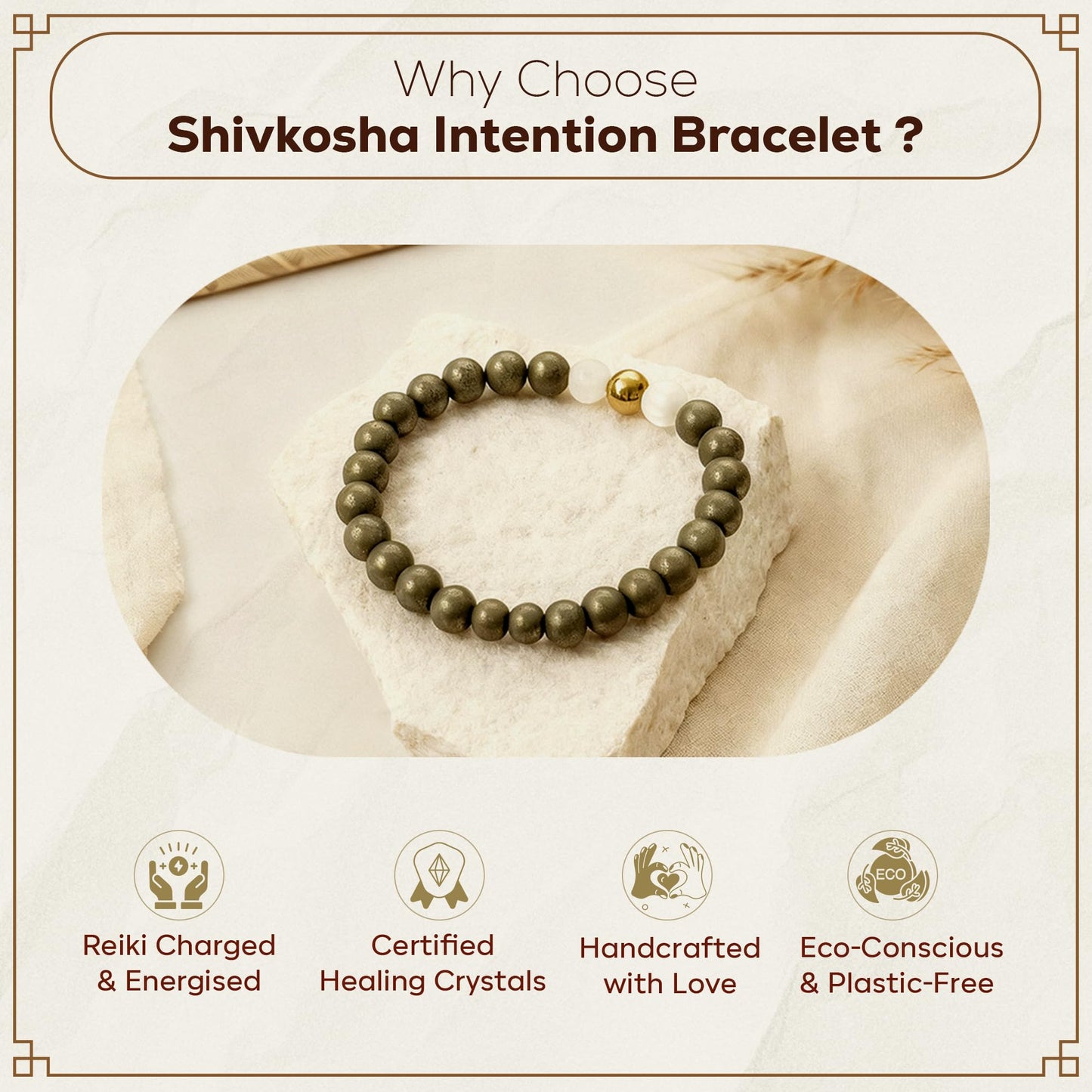 Self-Charging Pyrite With Selenite Bracelet – Abundance, Protection & Clarity