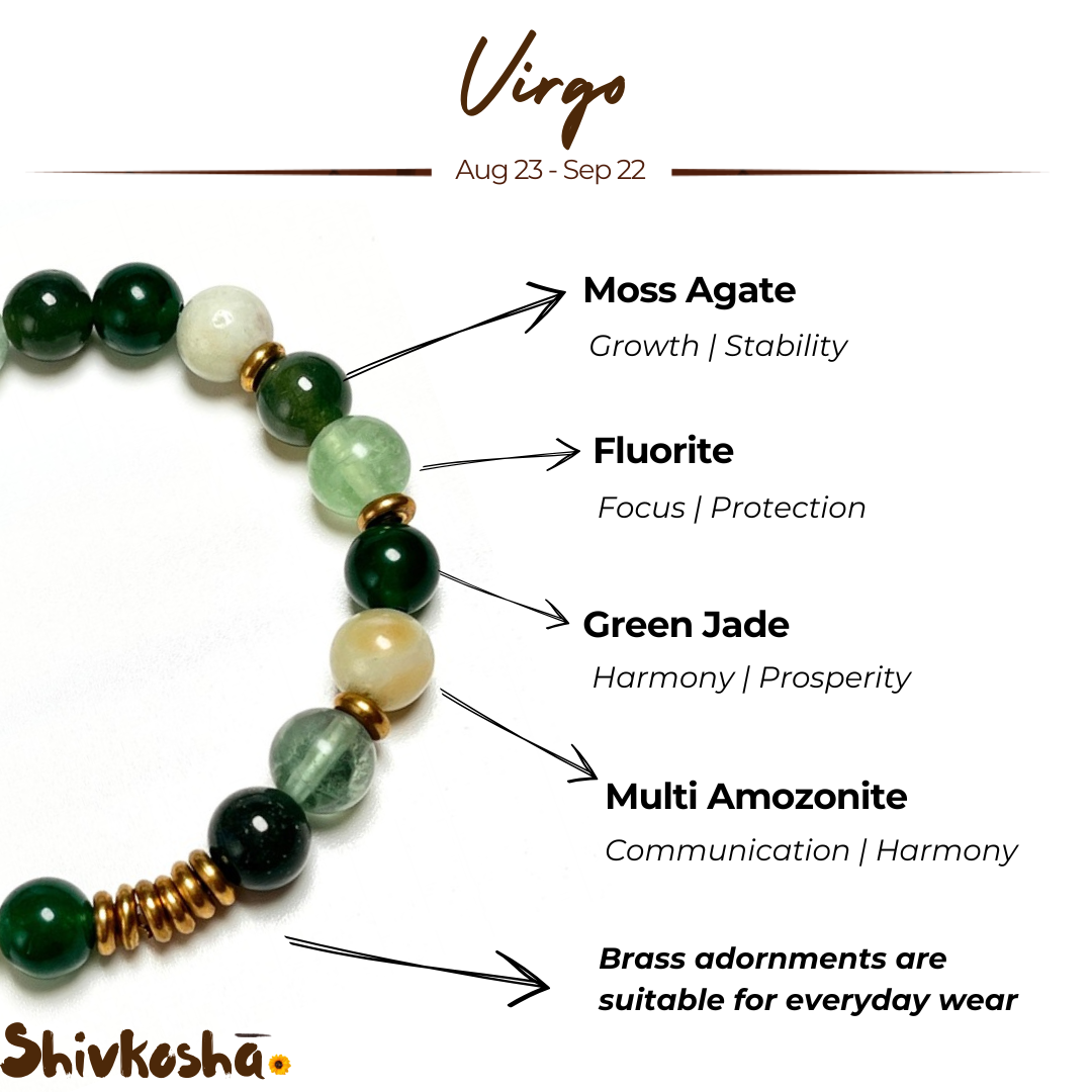 Virgo Zodiac Gemstone Bracelet