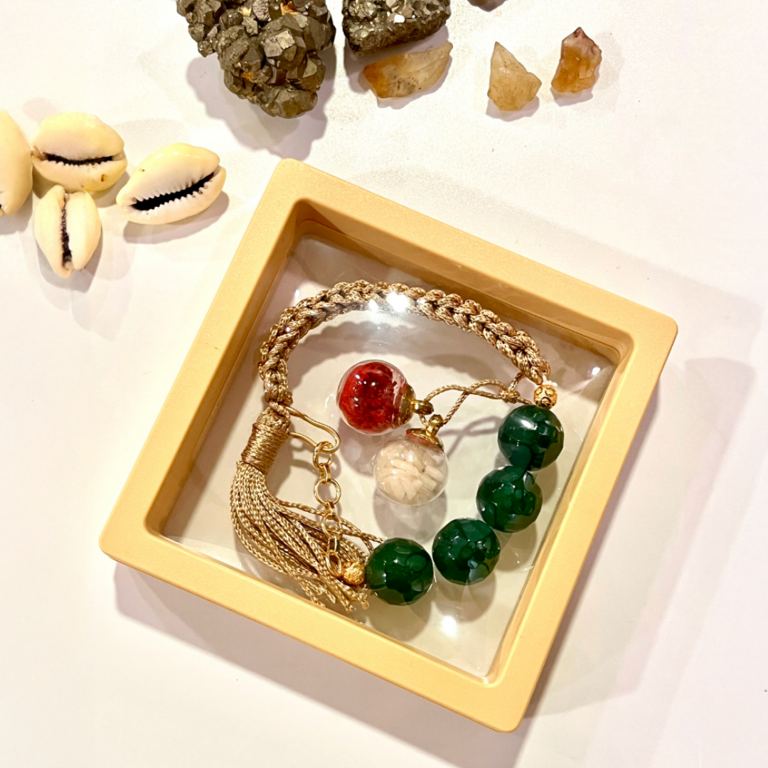 Green Jade Bracelet Rakhi for Prosperity & Harmony
