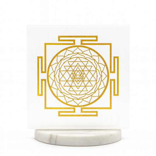 Shree Yantra on Selenite Plate