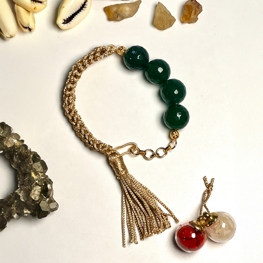Green Jade Bracelet Rakhi for Prosperity & Harmony