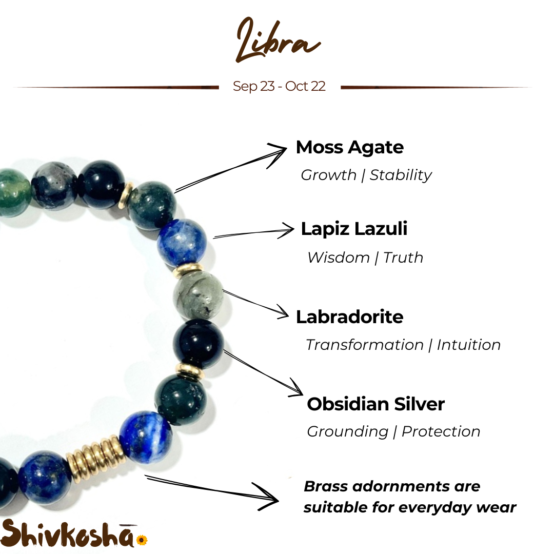 Libra Zodiac Gemstone Bracelet
