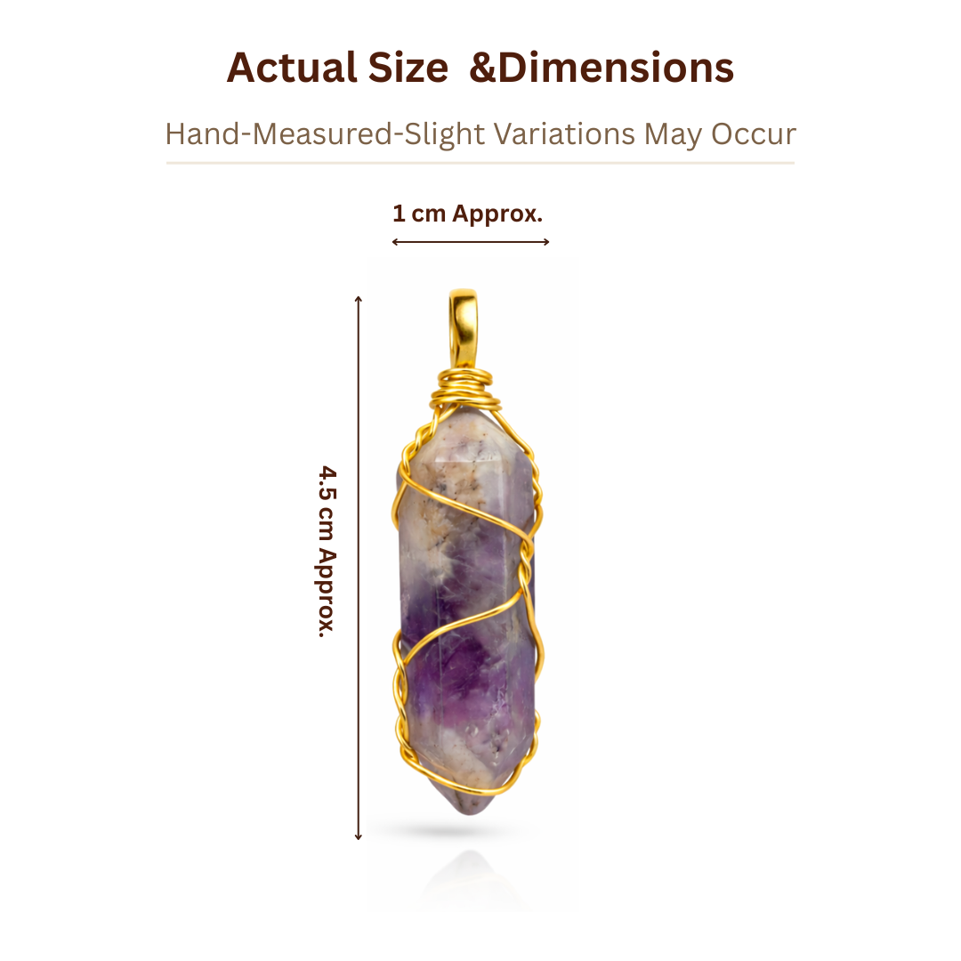 Amethyst Crystal Pendant with Gold-Tone Chain