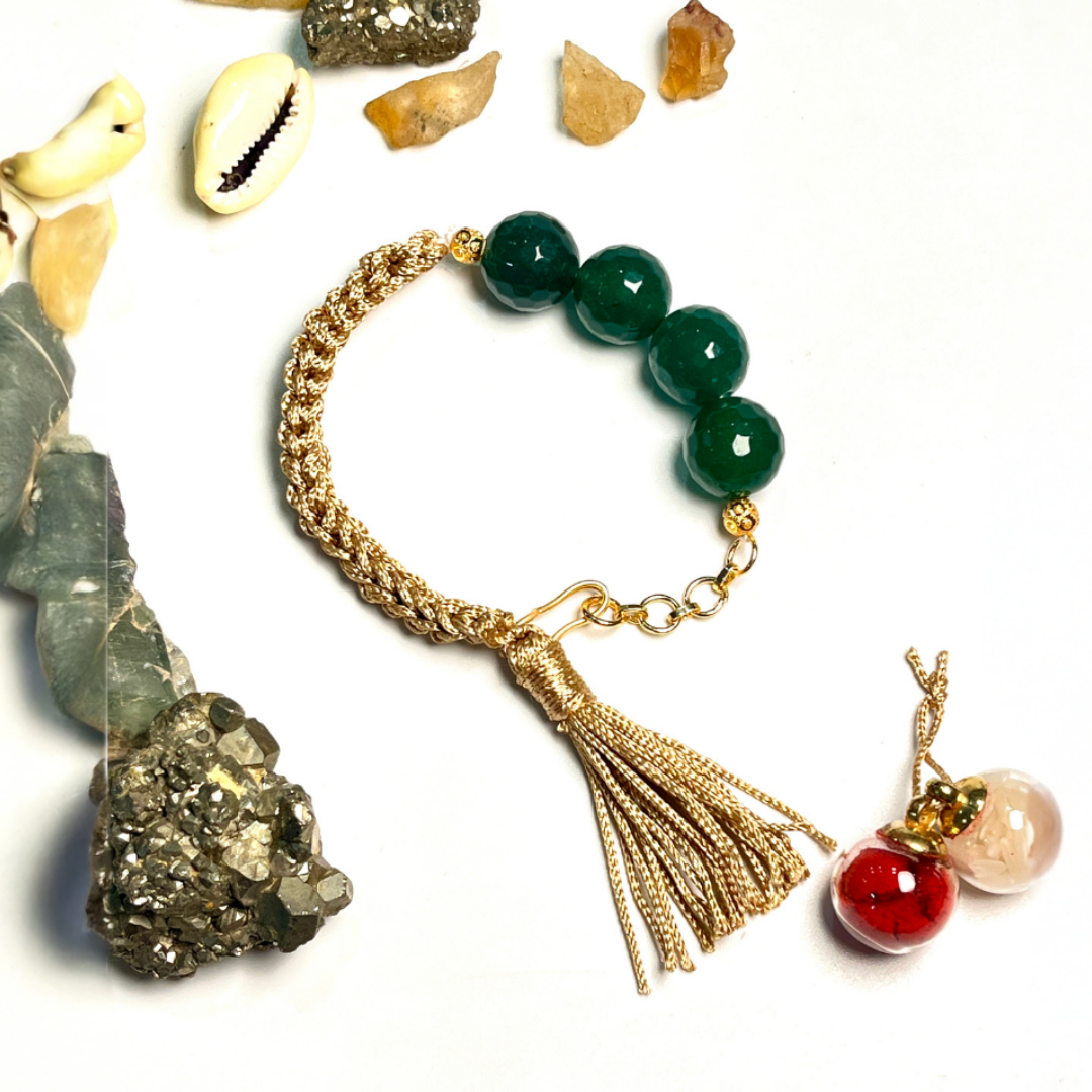 Green Jade Bracelet Rakhi for Prosperity & Harmony