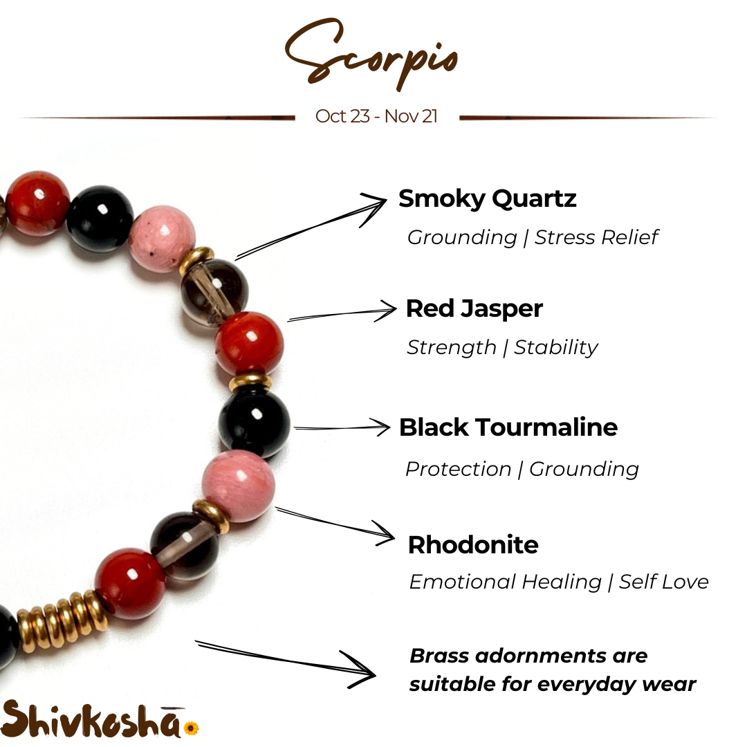 Scorpio Zodiac Gemstone Bracelet