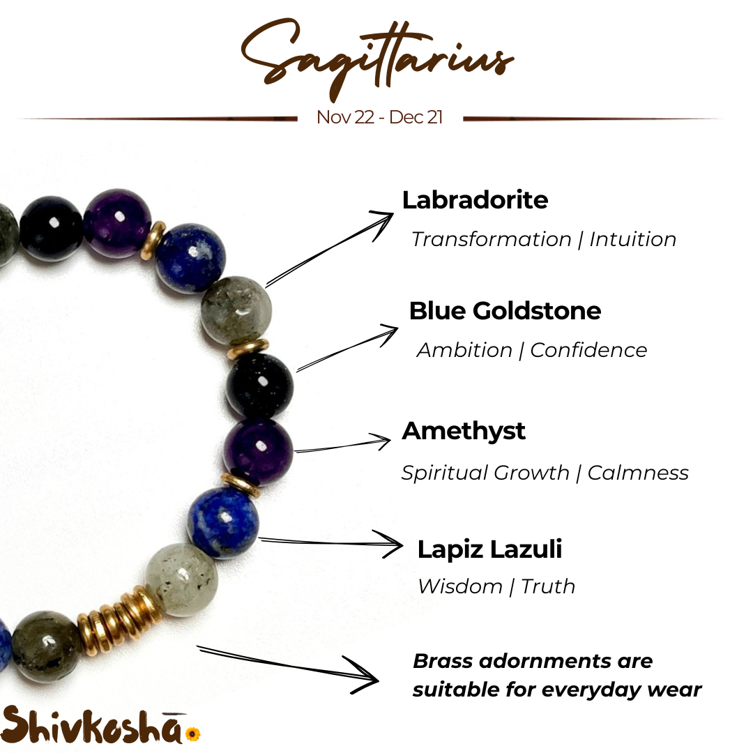Sagittarius Zodiac Gemstone Bracelet