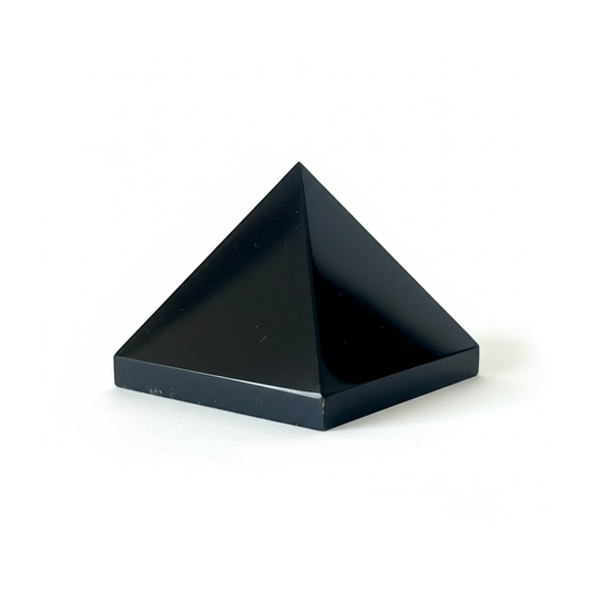 Natural Black Agate Pyramid - Protection, Energy & Healing for Home Decor, Reiki & Vastu