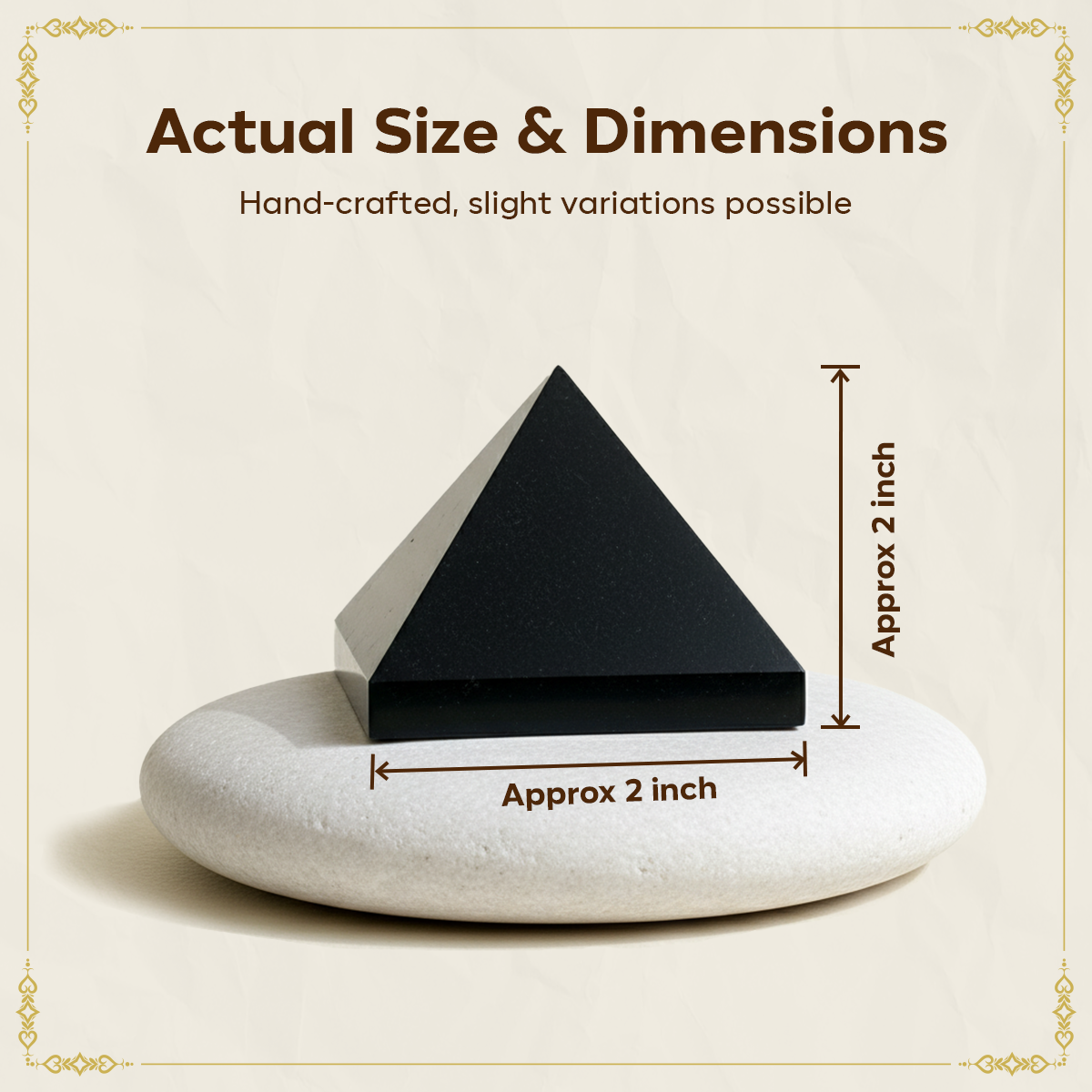 Natural Black Agate Pyramid - Protection, Energy & Healing for Home Decor, Reiki & Vastu