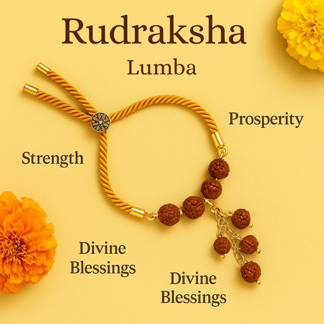 Designer Rudraksha Bracelet Lumba for Spiritual Growth & Blessings