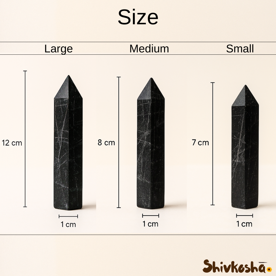 Natural Black Tourmaline Tower for Energy Protection, Grounding, and Negative Vibes Removal