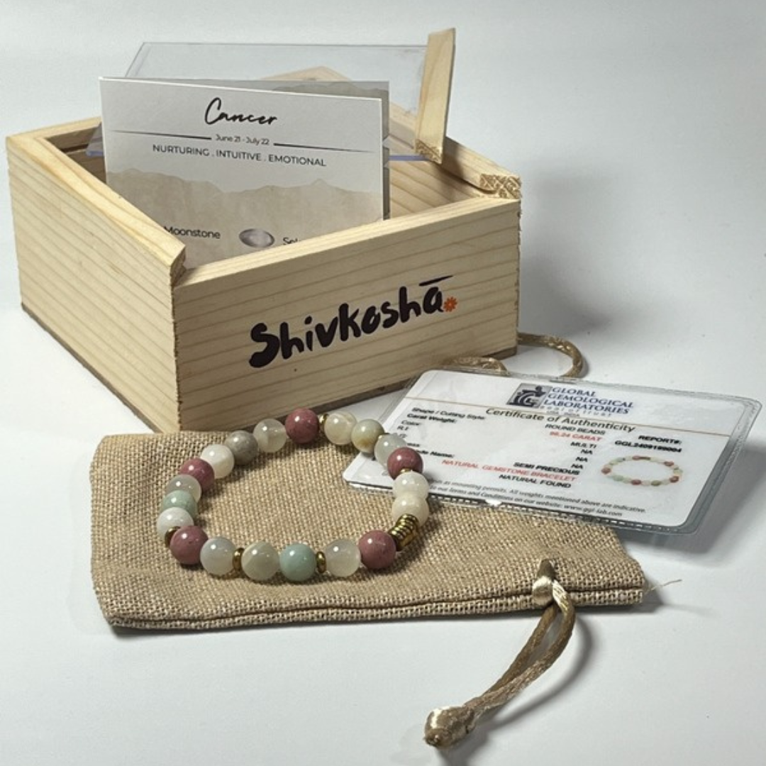 Cancer Zodiac Gemstone Bracelet