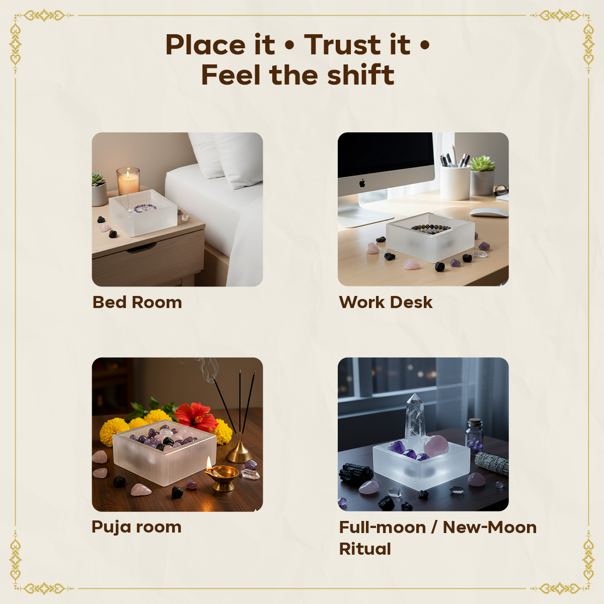 Selenite Charging Plates – Cleanse, Recharge, and Amplify Your Crystal Energy