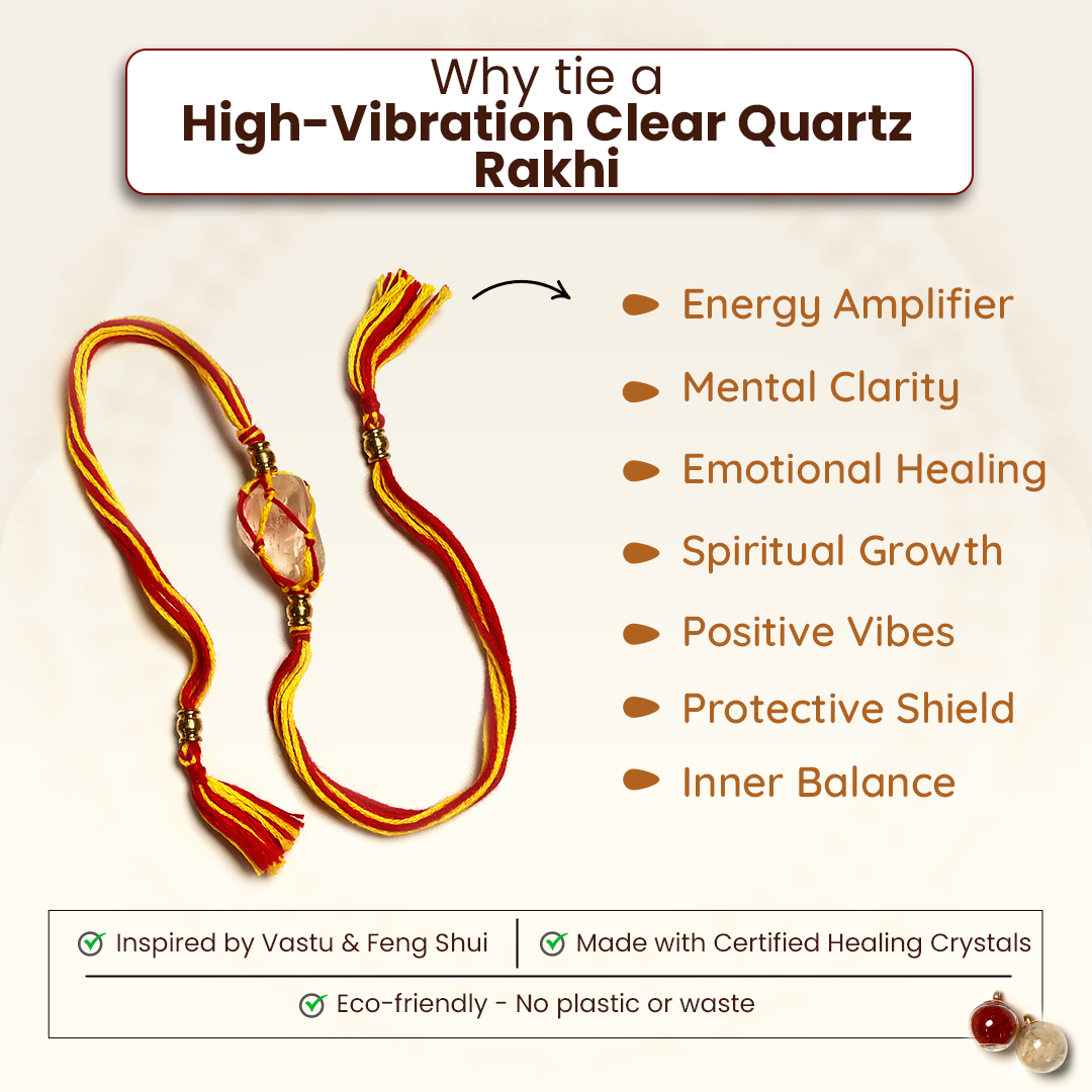 Clear Quartz Rakhi for Manifestation & Healing