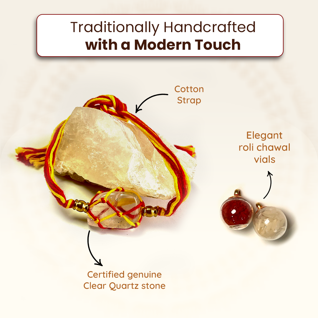 Clear Quartz Rakhi for Manifestation & Healing