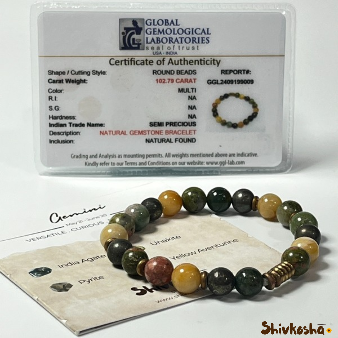 Gemini Zodiac Gemstone Bracelet