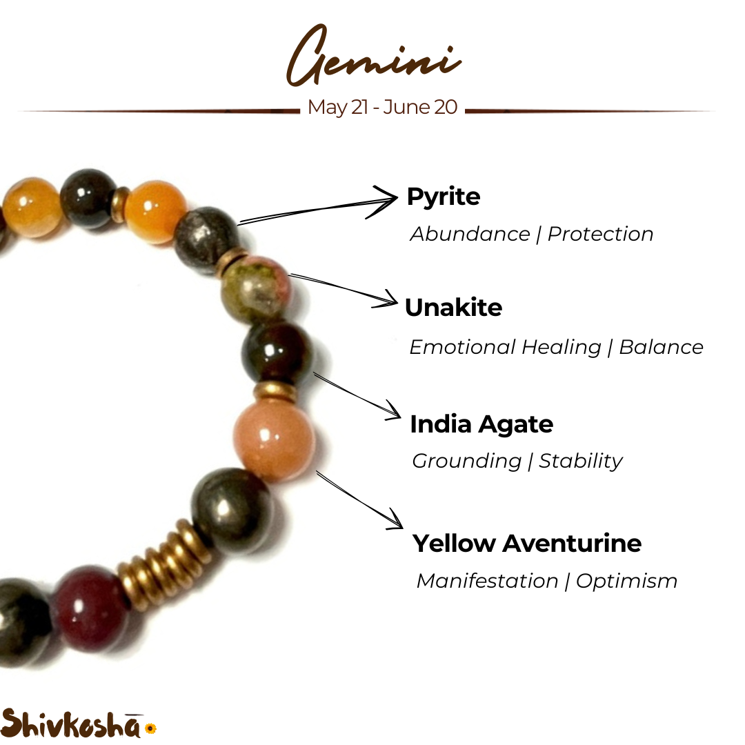 Gemini Zodiac Gemstone Bracelet
