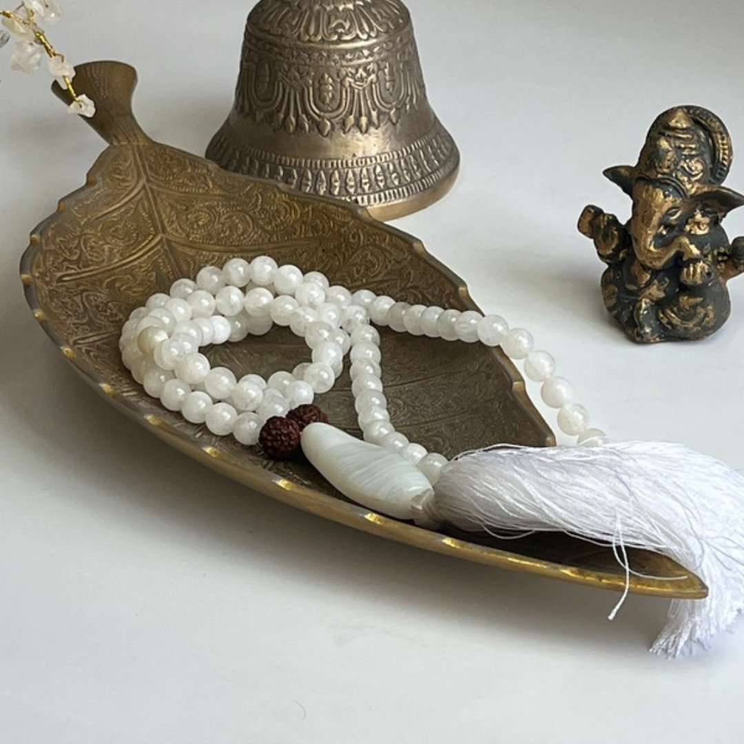 Moonstone Japa Mala For Inner Peace, Intuition & Emotional